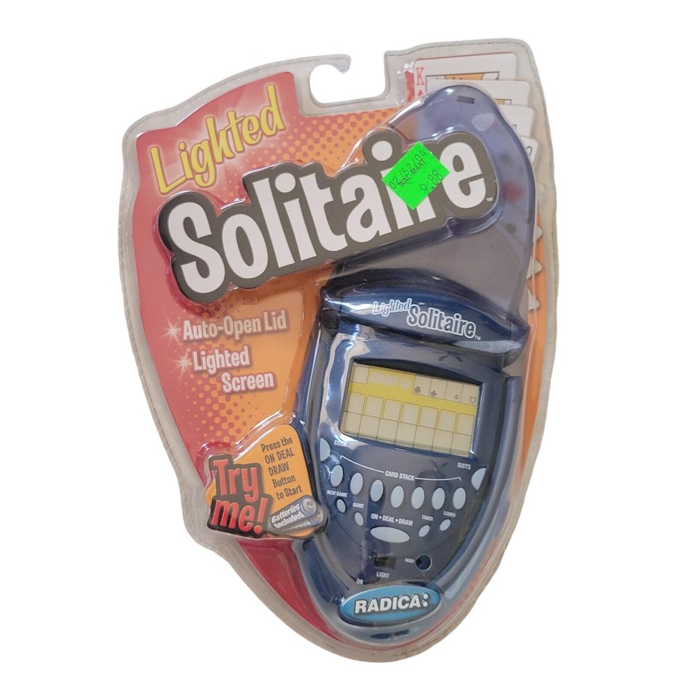 Vth Radica Lighted Solitaire Handheld Electronic Game Blue 74014 New Sealed